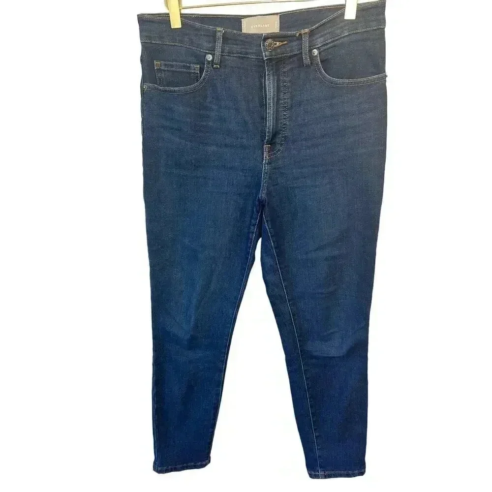 Everlane The Authentic Stretch High-Rise Ankle Skinny Dark Wash Jean Size 29 - Picture 4 of 11